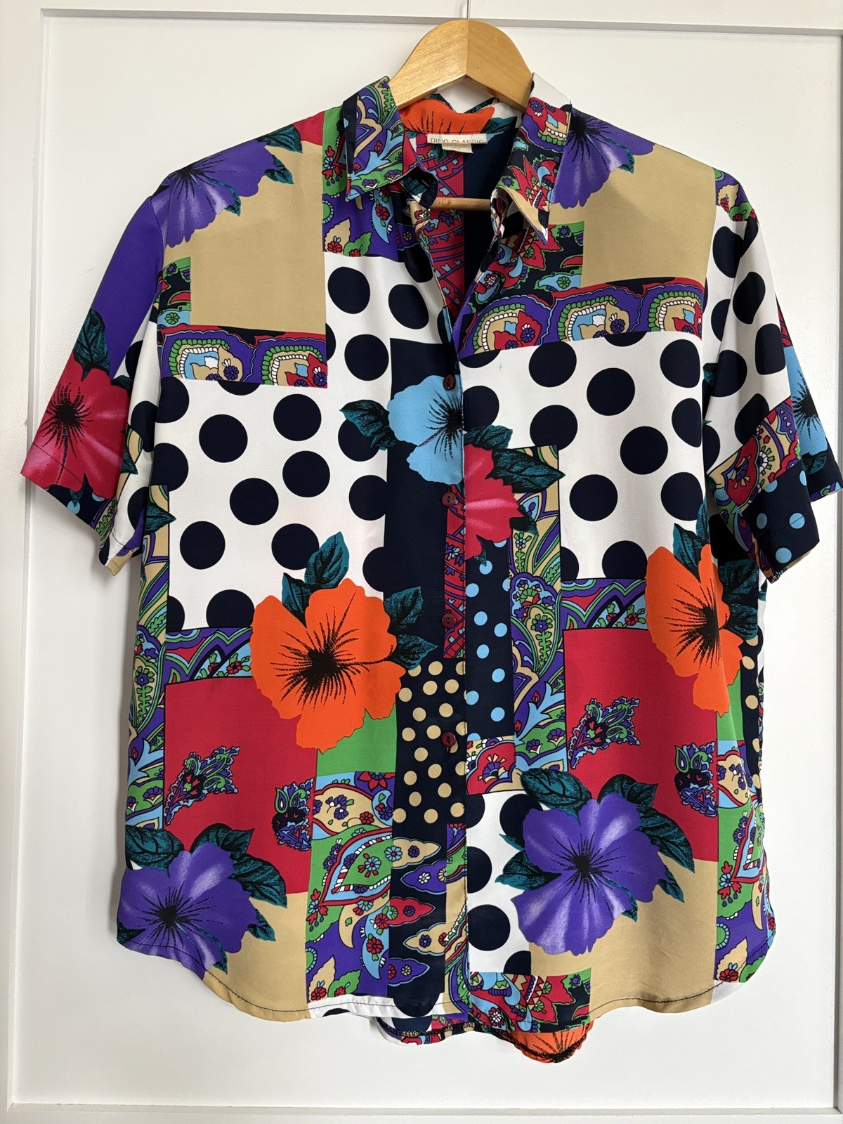 Vintage Dino Classic Patchwork Shirt [Large] Multi Color Floral