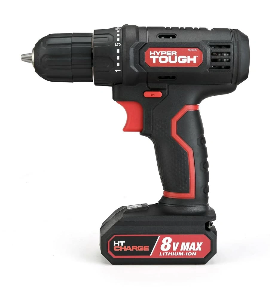 Hyper Tough 8V Max Cordless Drill, 3/8" Chuck, 1.5Ah Lithium-Ion