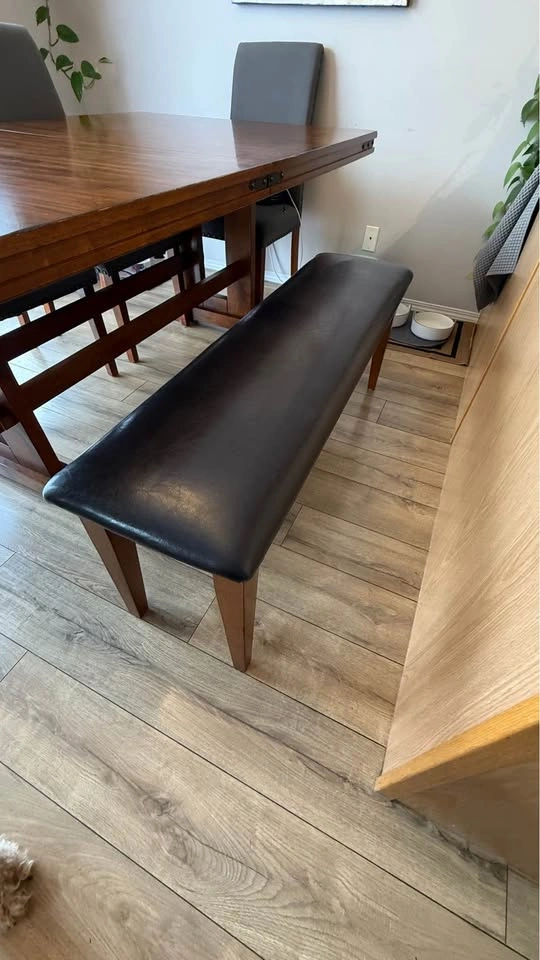 Dining Table Set with 4 Chairs, Bench & 2 Extensions - photo 3