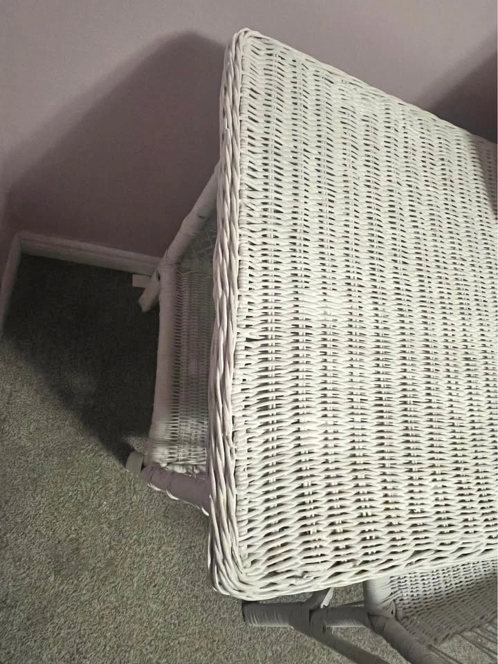 Vintage cottagecore wicker vanity set - photo 3