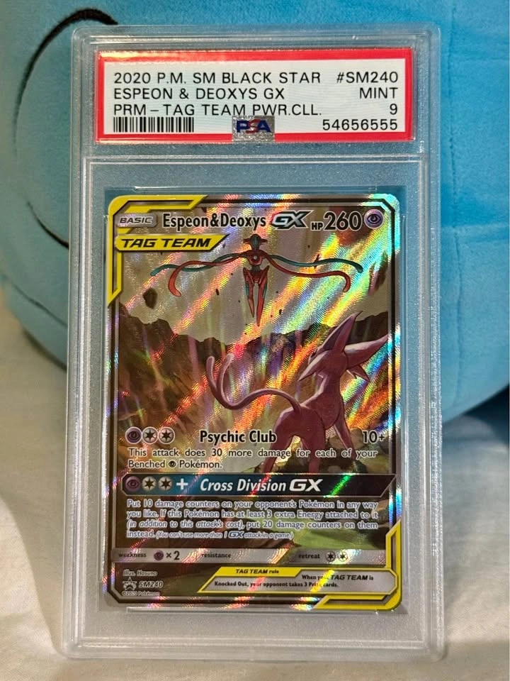 Espeon & Deoxys GX PSA 9 Pokemon Cards