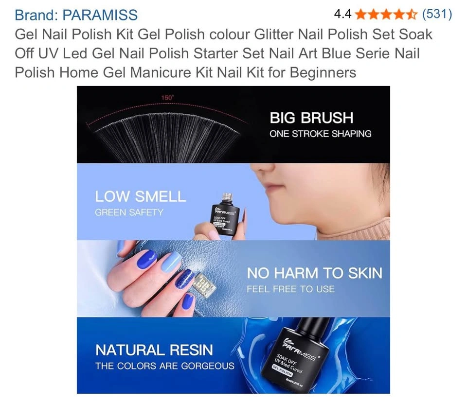 Gel Nail Polish Kit - Blue Series Glitter - photo 3