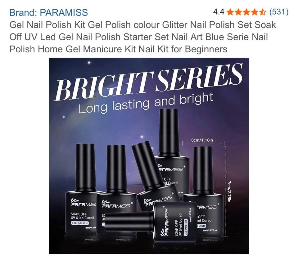 Gel Nail Polish Kit - Blue Series Glitter - photo 4