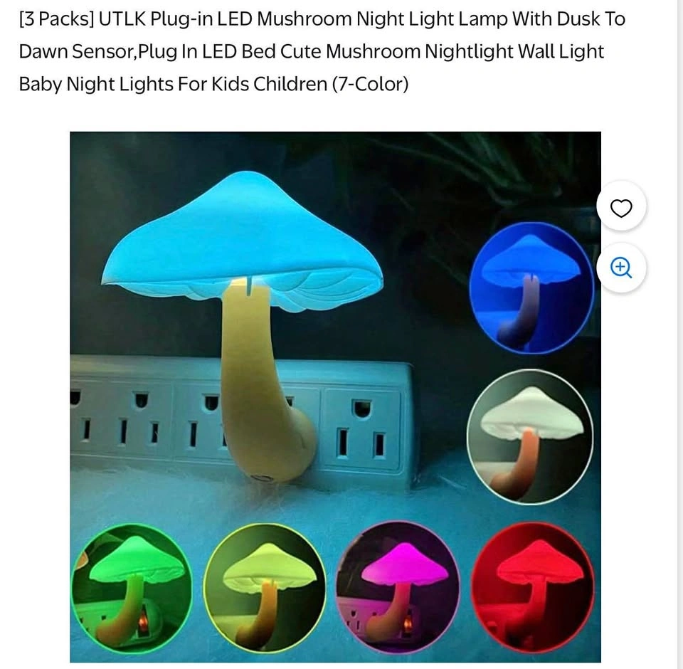 Plug-in LED Mushroom Night Light