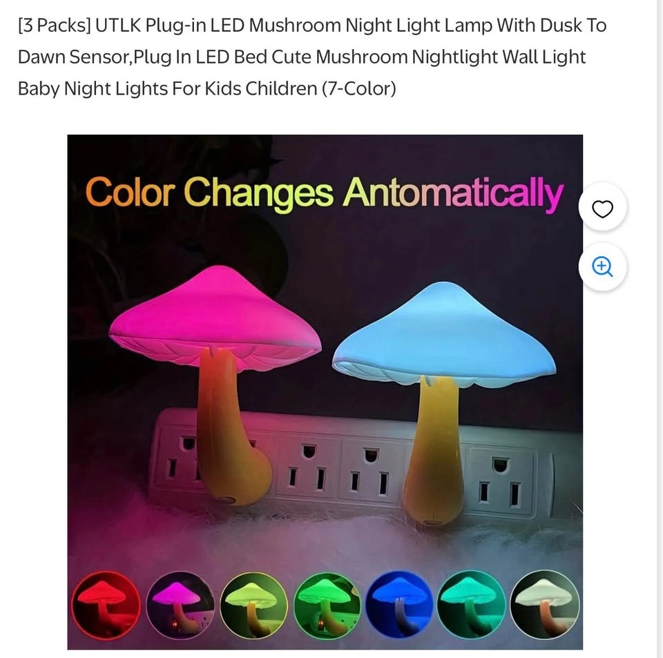 Plug-in LED Mushroom Night Light - photo 3