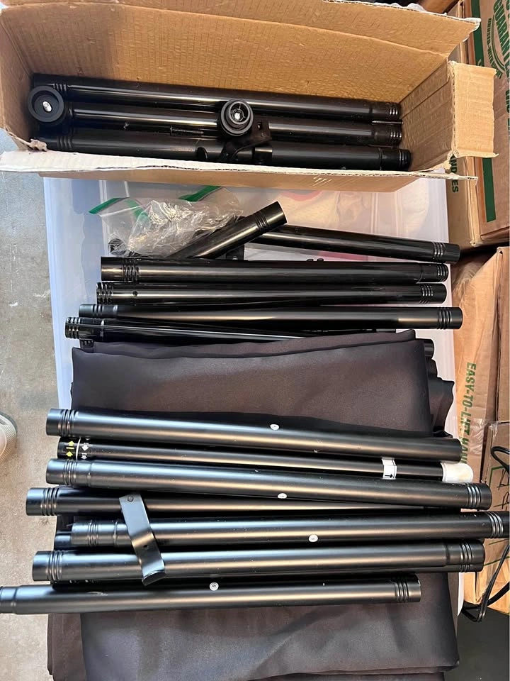 Black Metal Curtain Racks & Black Curtains