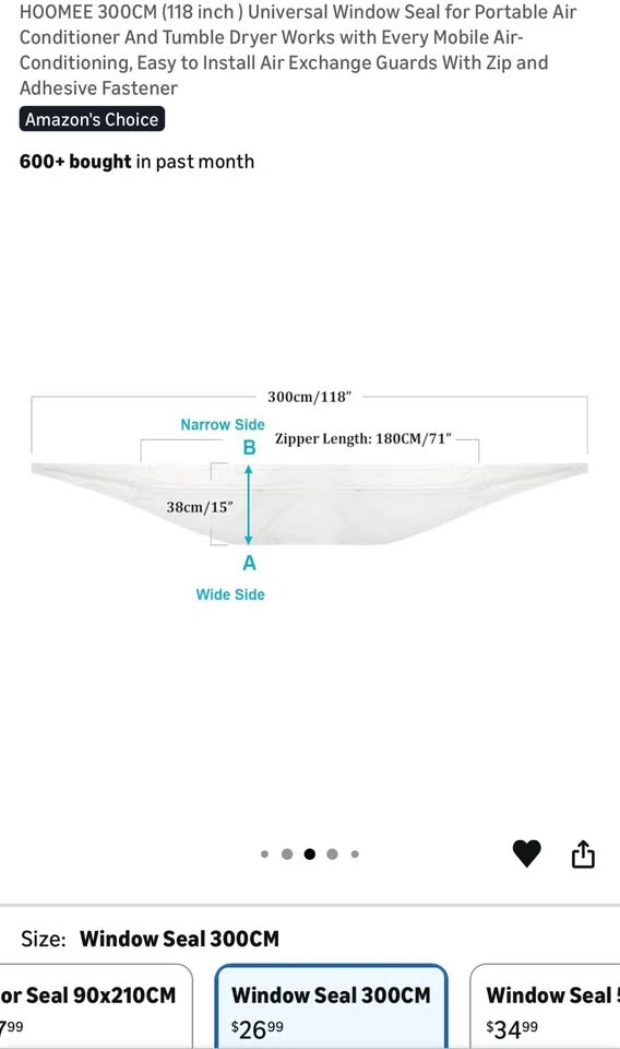 HOOMEE Portable AC Window Seal Kit - 300CM - photo 3
