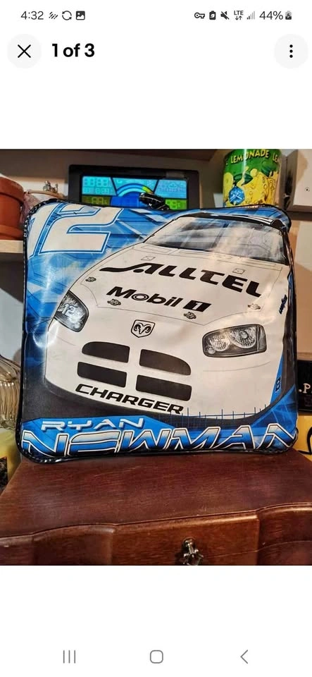 Vintage Ryan NEWMAN Car NASCAR Pillow 1998 STADIUM SEAT CUSHION