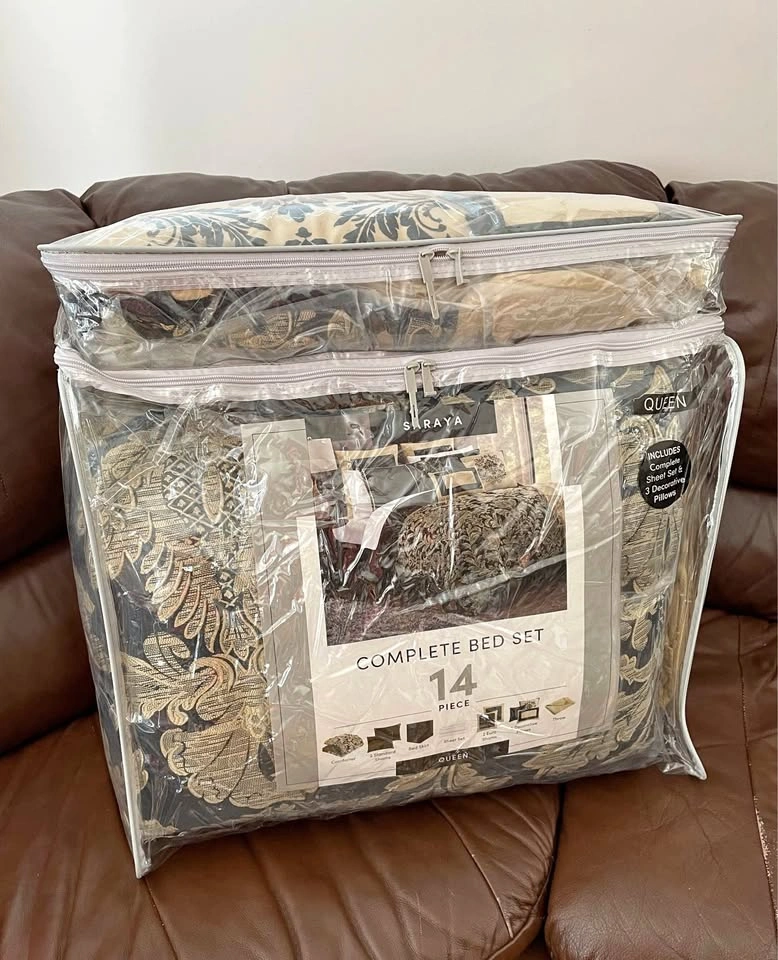 Saraya 14-Piece Queen Bed Set - Brand New