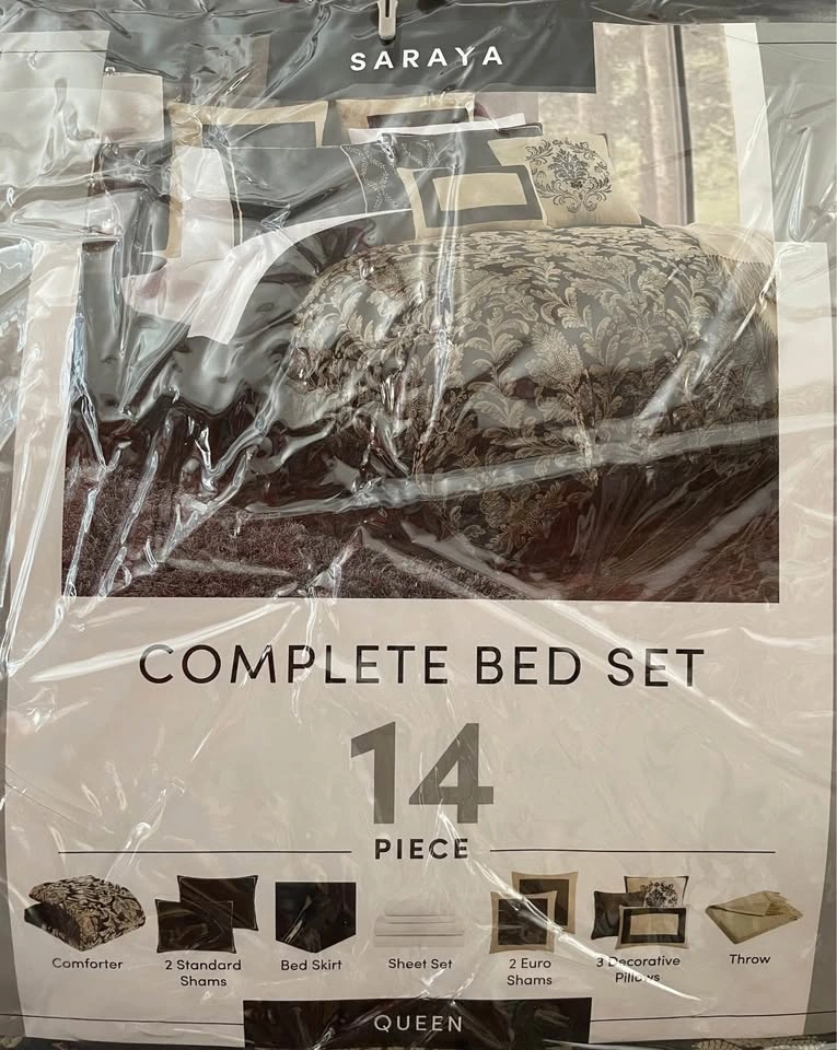 Saraya 14-Piece Queen Bed Set - Brand New - photo 2