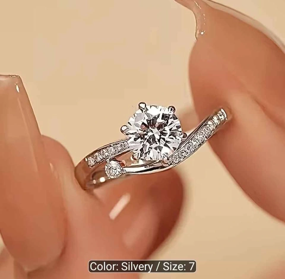 Women's Engagement Ring Easy Fashion Sparkling Synthetic Zirconi - photo 2