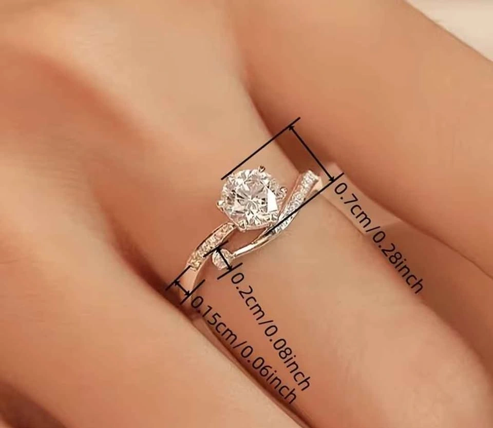 Women's Engagement Ring Easy Fashion Sparkling Synthetic Zirconi - photo 4
