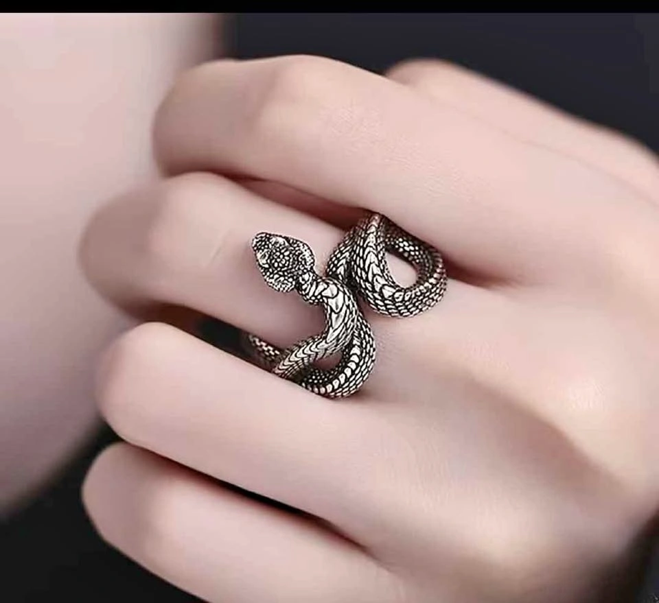 Adjustable 3D Python Ring - Unique Gift