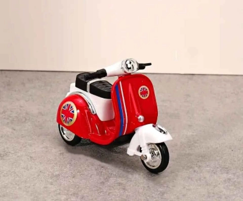 Scooter Shaped Tabletop Decor - Vintage Scooter Design with Numb