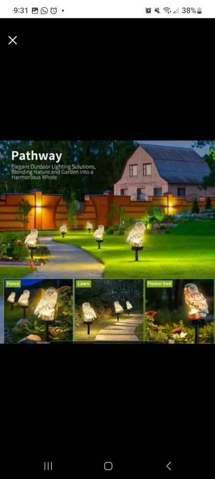 2 LED Solar Owl Lights Lawn Light - Decorative - photo 3