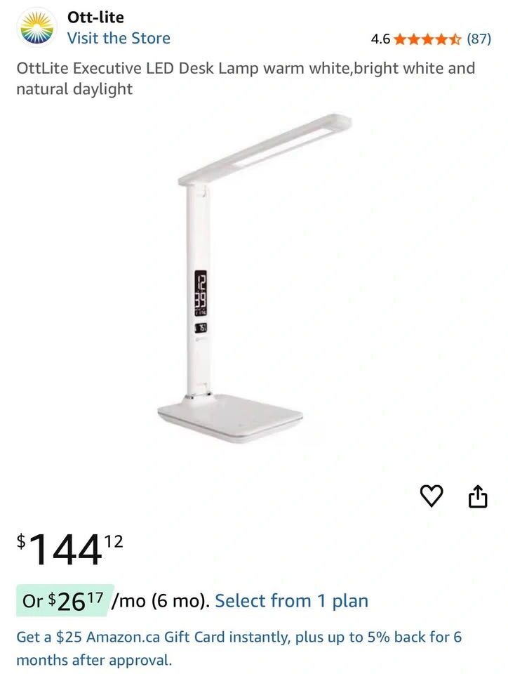 OttLite Executive LED Desk Lamp with USB Charging Port - photo 3
