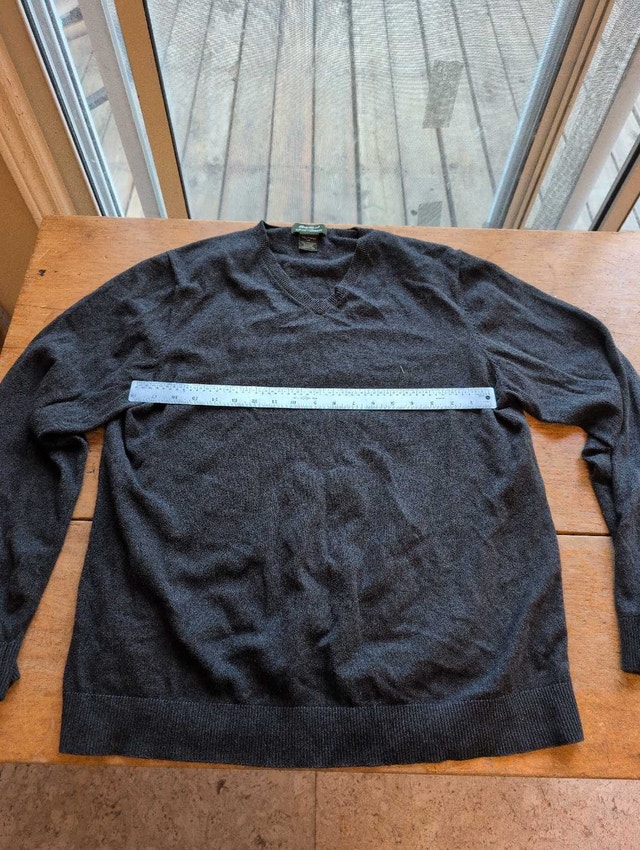 Eddie Bauer Sweater Mens Large Tall Grey Cashmere Blend