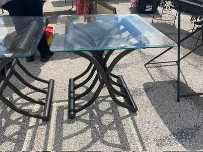Wrought Iron/glass end Tables - photo 4