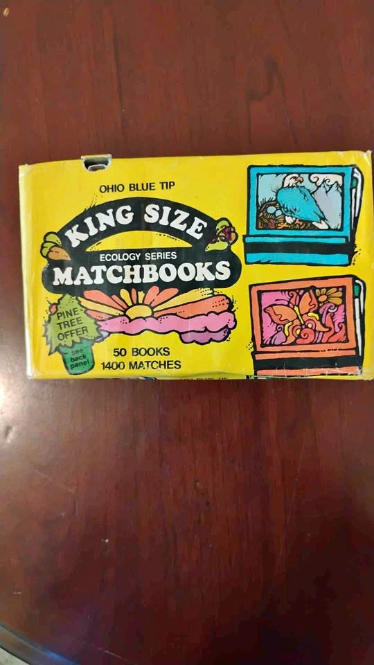 Vintage 1971 Ohio Blue Tip Ecology Matchbooks Complete Box of 50