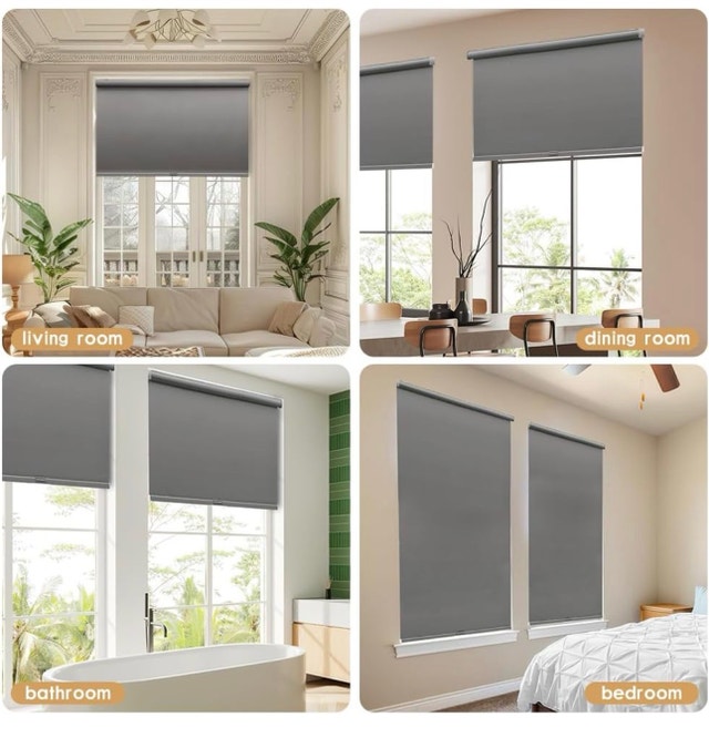 SMONTER Cordless Blackout Roller Shades (Gray) - photo 2