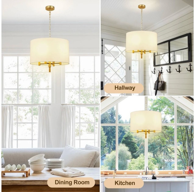 New 4-Light Drum Chandeliers