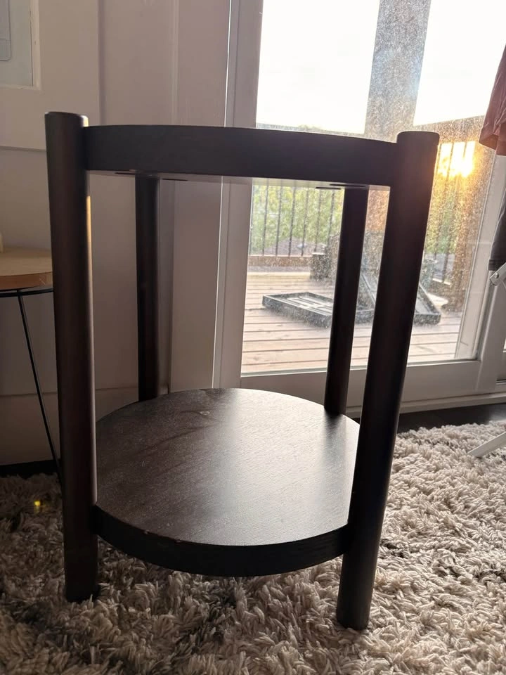 Round Dark Wood Two-Tier Side Table from IKEA - photo 2