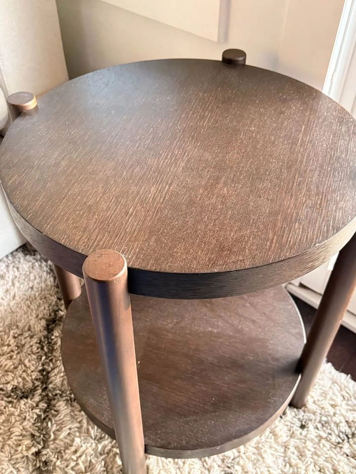 Round Dark Wood Two-Tier Side Table from IKEA - photo 3