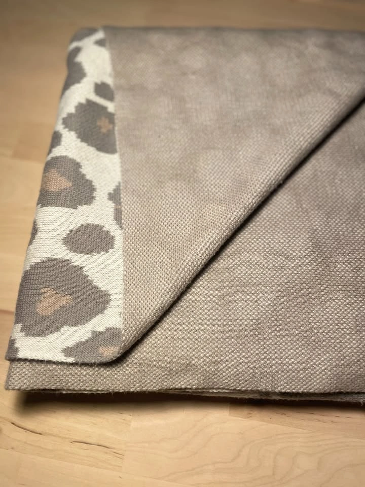 100% Cotton Knitted Blanket Throw - Leopard Print - photo 2