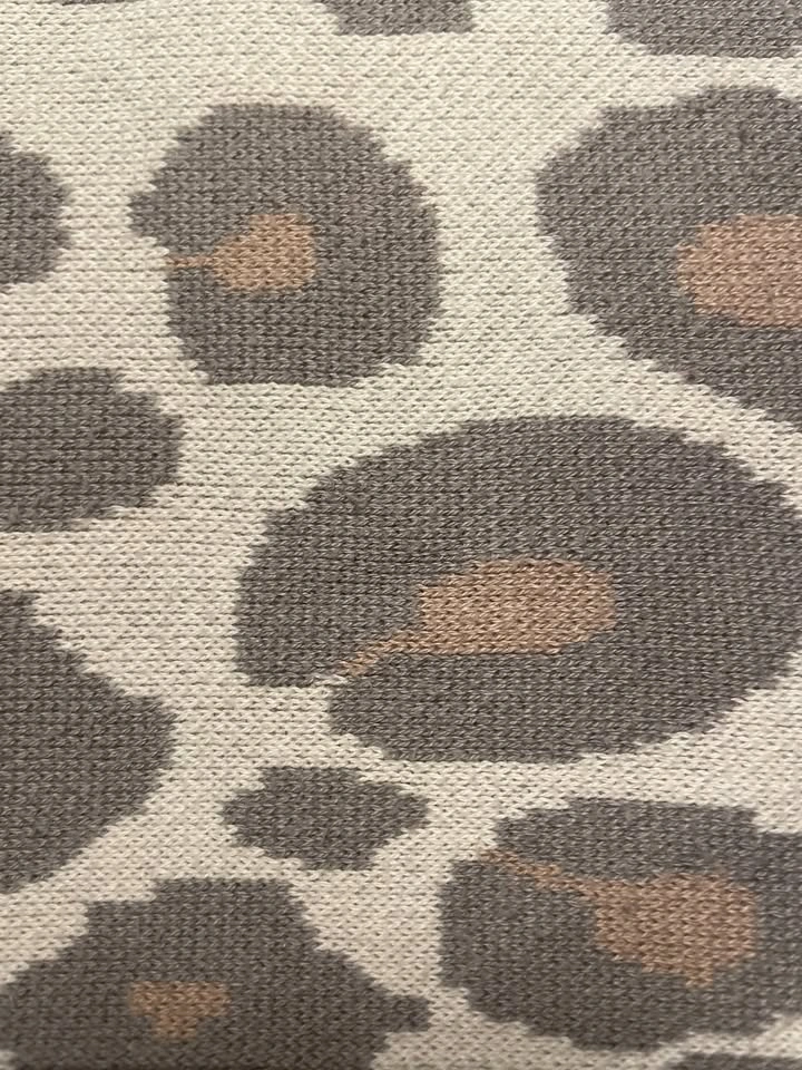 100% Cotton Knitted Blanket Throw - Leopard Print - photo 3