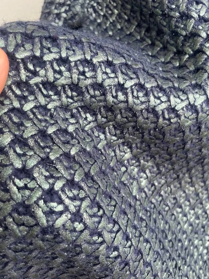 H&M Knit Navy Sweater Emerald Shimmer Raglan Size S/M - photo 5
