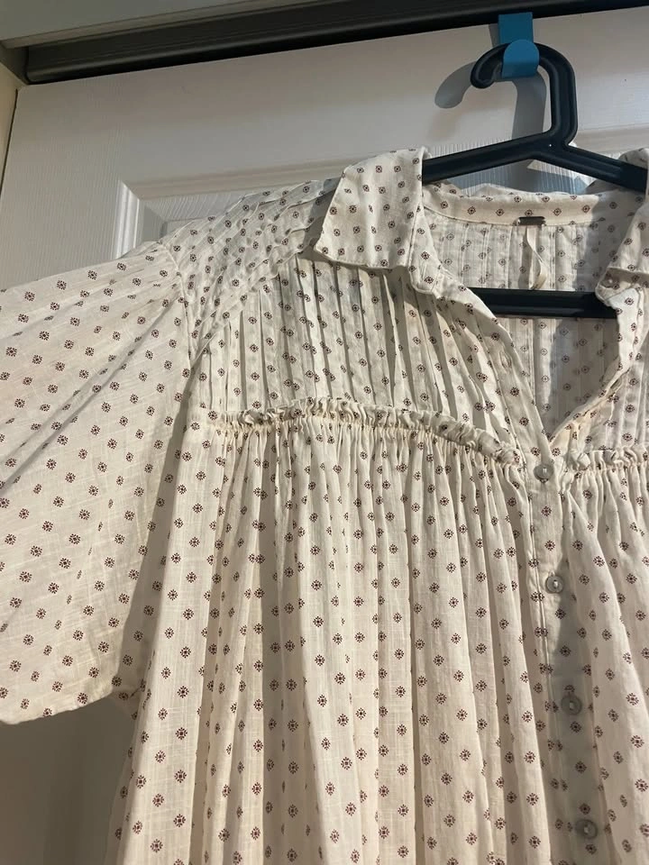Free People Cotton Boho Babydoll Tunic Dress - Size S (Oversized - photo 2
