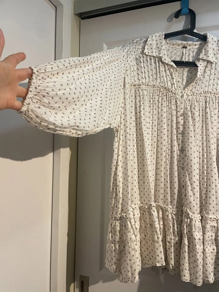 Free People Cotton Boho Babydoll Tunic Dress - Size S (Oversized - photo 4