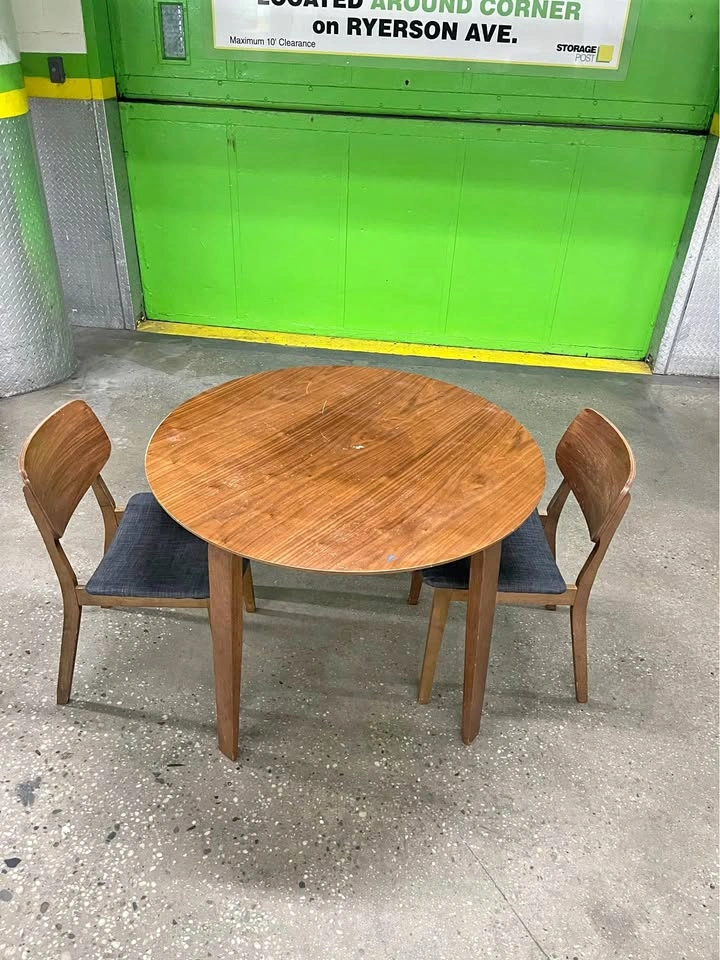 Edloe Finch Round Walnut Dining Set - Mid Century Modern