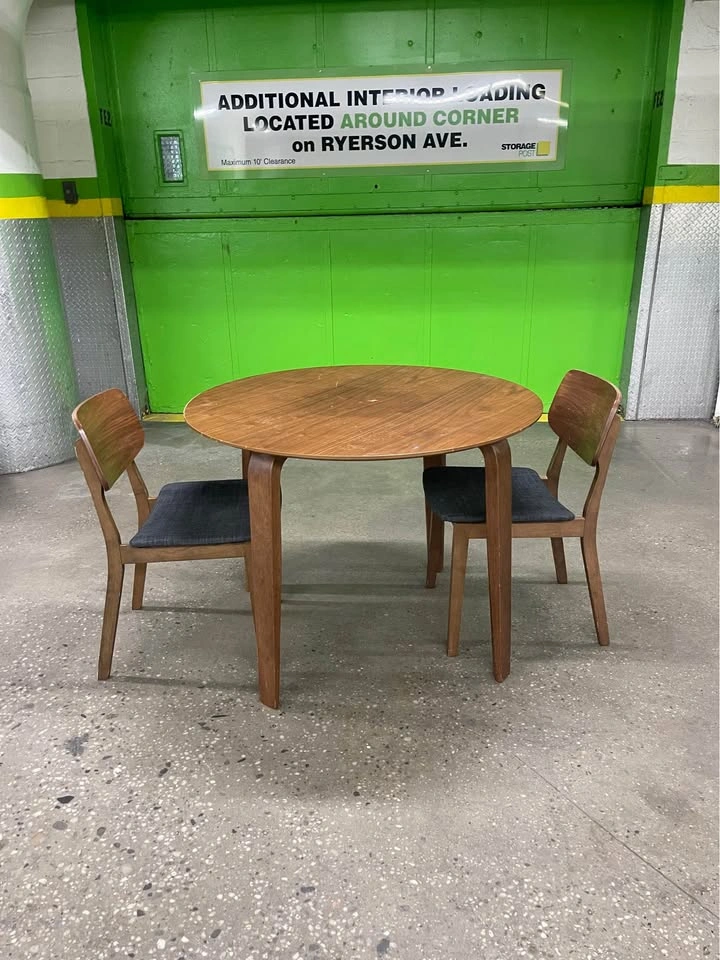 Edloe Finch Round Walnut Dining Set - Mid Century Modern - photo 2