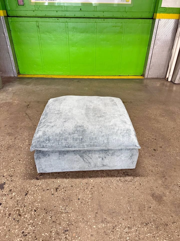 Joybird Oversized Ottoman Silver Gray Velvet - FREE DELIVERY