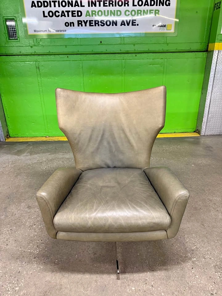 West Elm Hemming Leather Swivel Chair - FREE DELIVERY