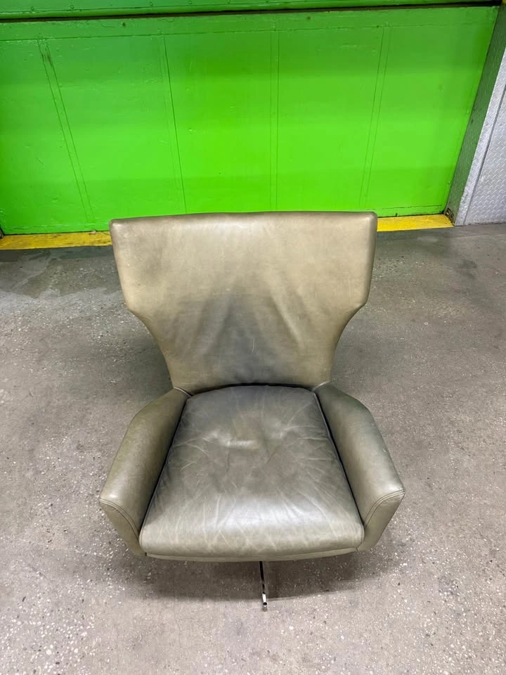 West Elm Hemming Leather Swivel Chair - FREE DELIVERY - photo 2