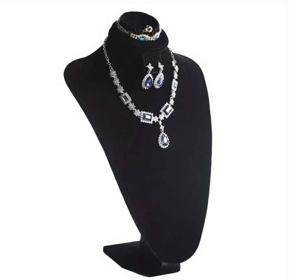 Black velvet multi-purpose model rack necklace jewelry display r - photo 2