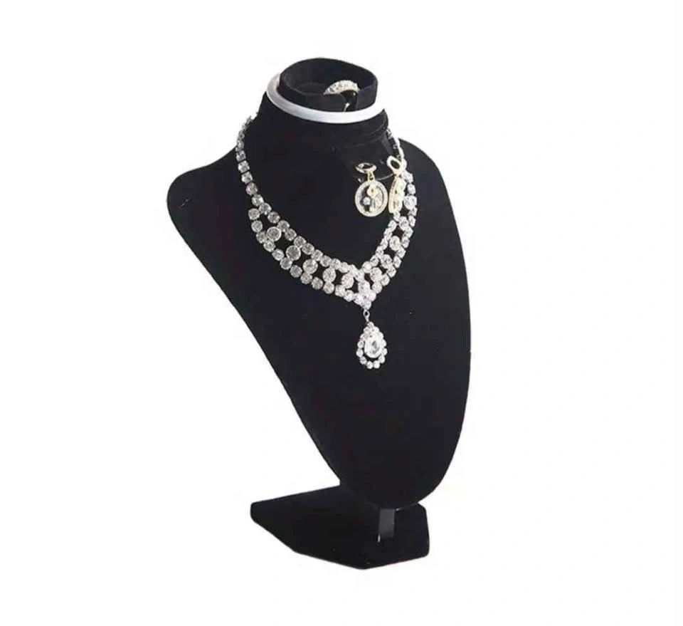 Black velvet multi-purpose model rack necklace jewelry display r - photo 3
