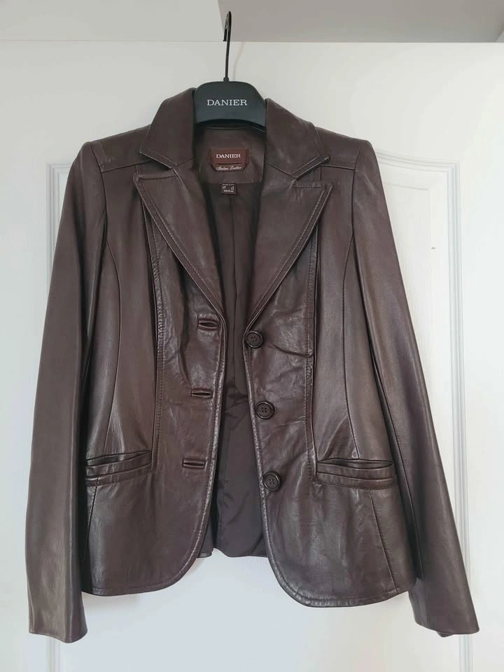 Women's Brown Italian Leather Jacket XS