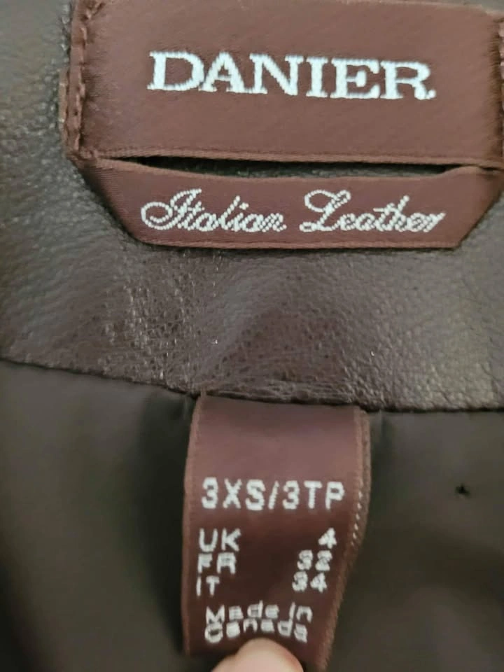 Women's Brown Italian Leather Jacket XS - photo 2