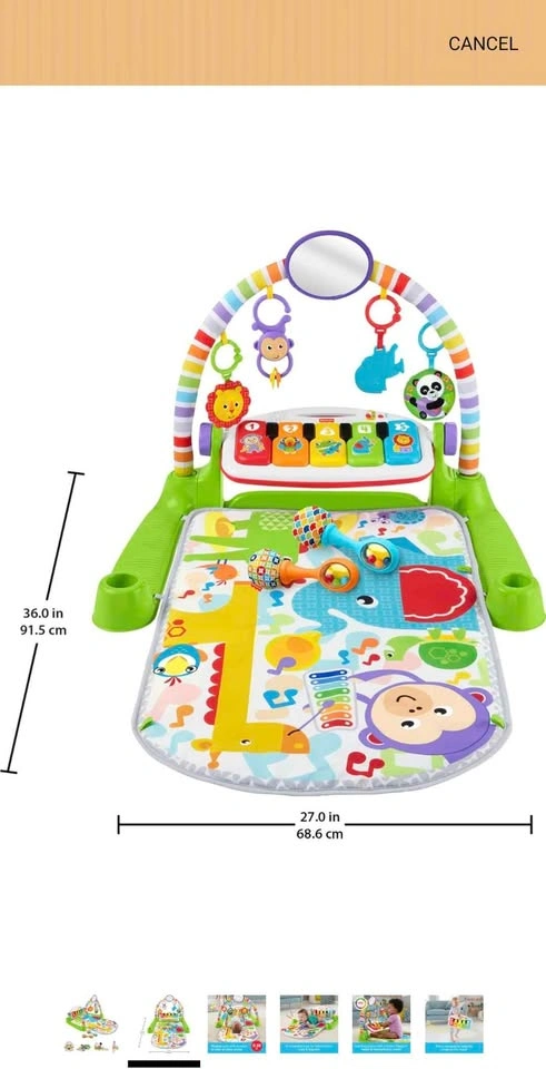 Fisher-Price Baby Playmat Kick & Play Piano Gym - photo 2