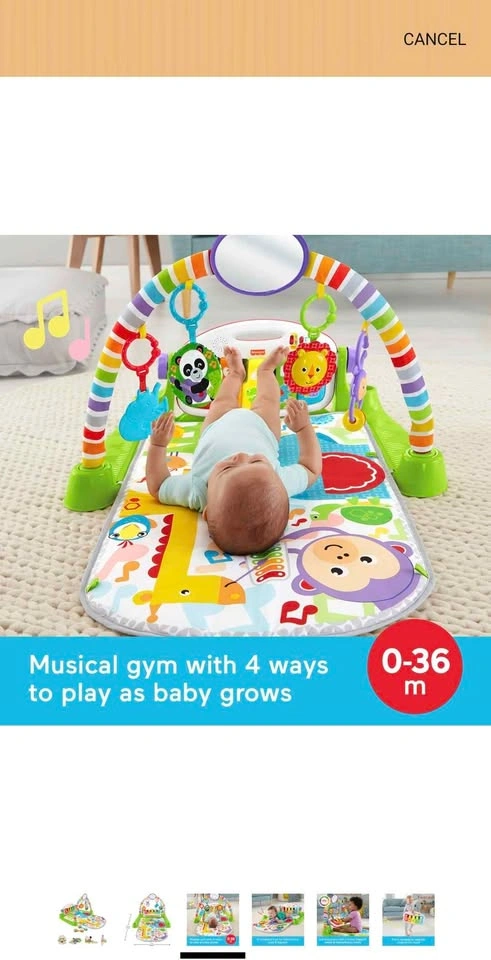 Fisher-Price Baby Playmat Kick & Play Piano Gym - photo 3