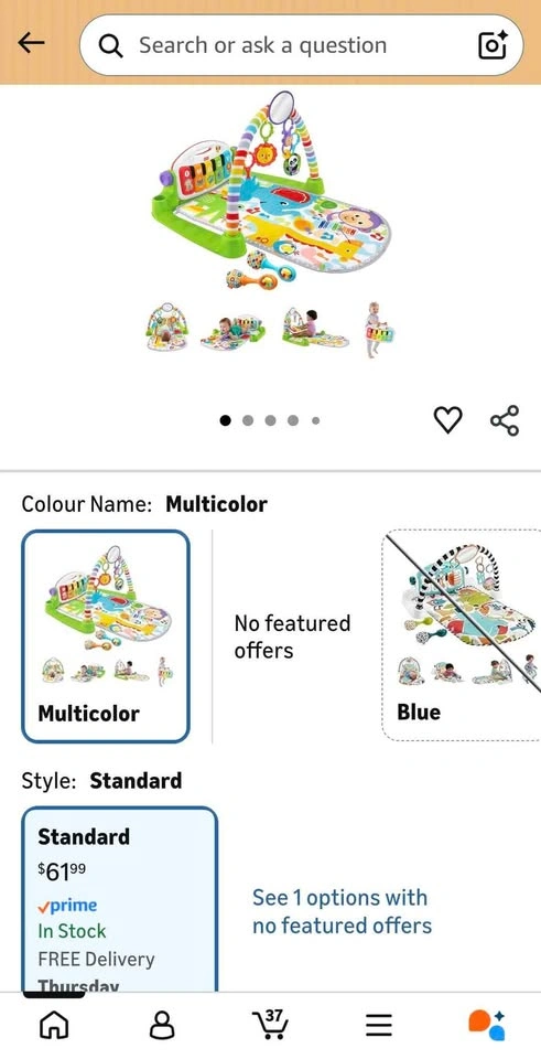 Fisher-Price Baby Playmat Kick & Play Piano Gym - photo 4