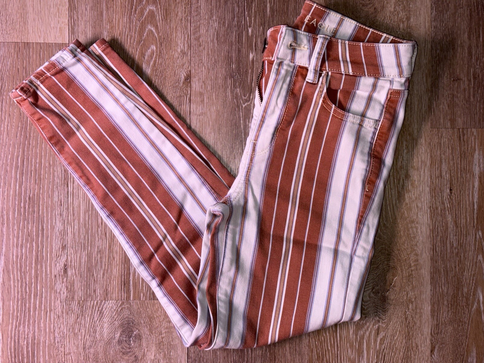 AEO Vintage Women's Striped Stretch Jean Pants, Size 0 Short - photo 4