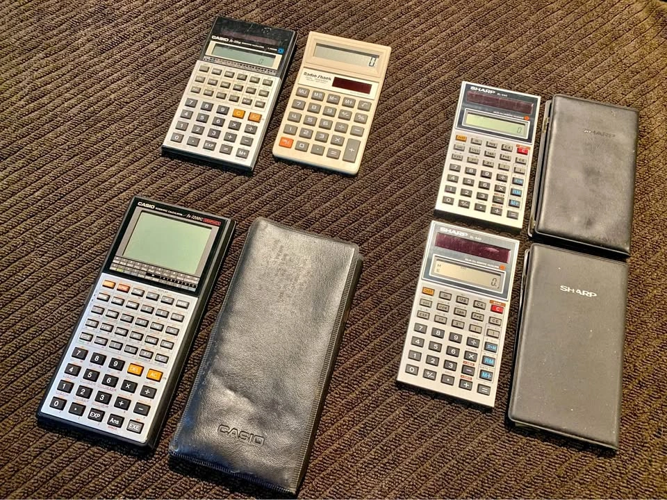 Vintage Calculators - 5 Working & 1 Needs Batteries