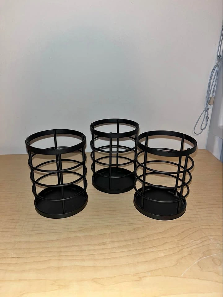 Black metal utensil holders