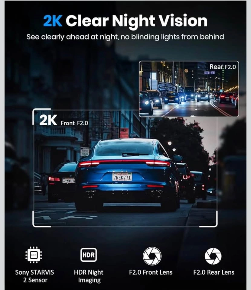 9.36" Smart Touch Screen Dual 2K Mirror Dash Cam w/ CarPlay - photo 5