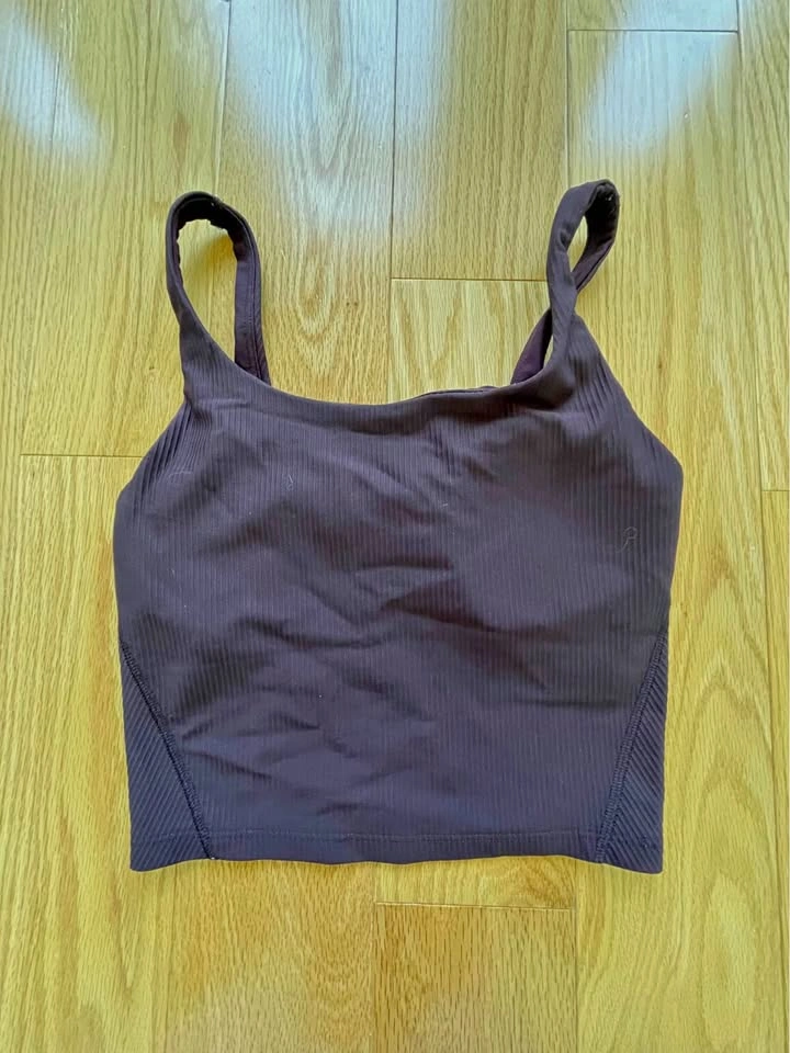 Old Navy Active Powersoft Ribbed Sports Bra Crop Top XS Plum