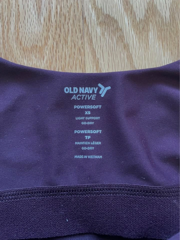 Old Navy Active Powersoft Ribbed Sports Bra Crop Top XS Plum - photo 3